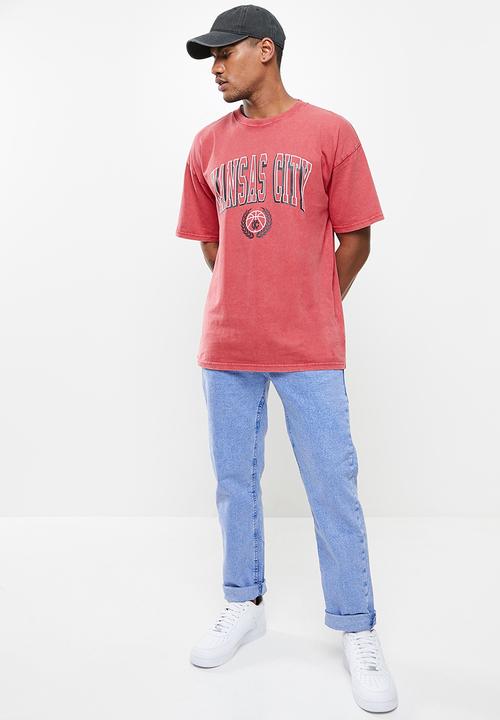 Factorie - Oversized graphic T-shirt - red