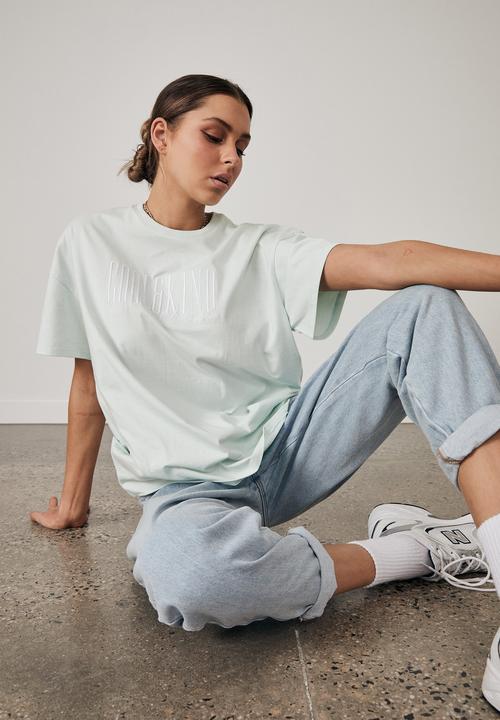 Factorie - Super relaxed graphic tee - opal blue