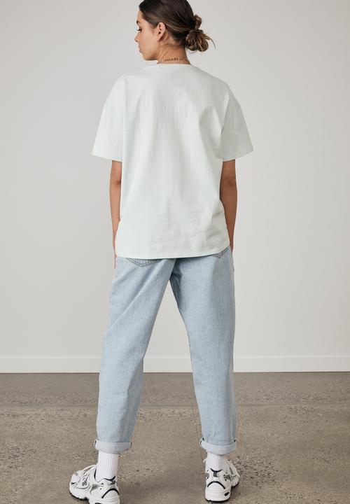Factorie - Super relaxed graphic tee - opal blue