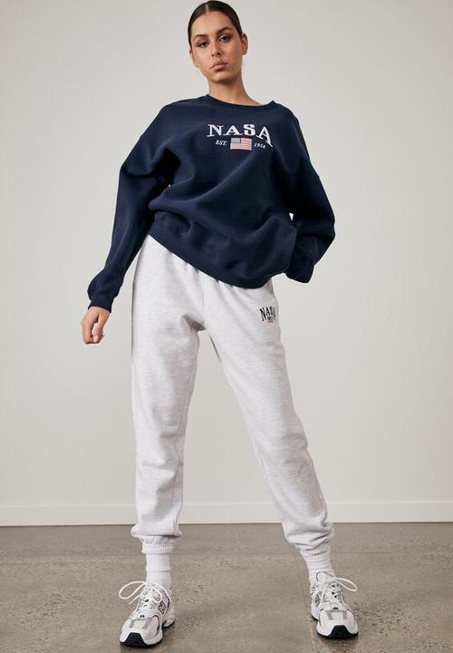 Factorie - Lcn nasa oversized graphic crew - lcn nas navy