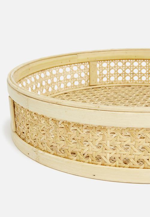 Sixth Floor - Mina rattan tray - neutral 