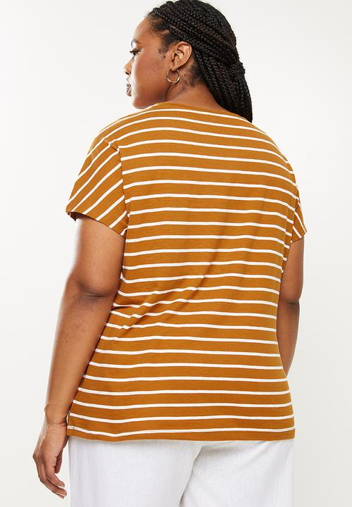 Violeta by Mango - Plus T-shirt maiz - burnt orange