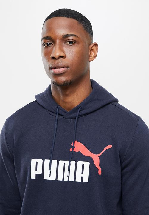 PUMA - Ess+ 2 col big logo hoodie fl - navy 