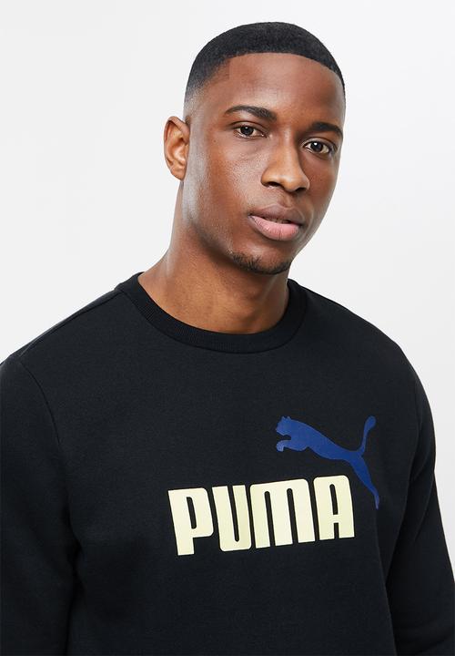 PUMA - Ess+ 2 col big logo crew fl - black
