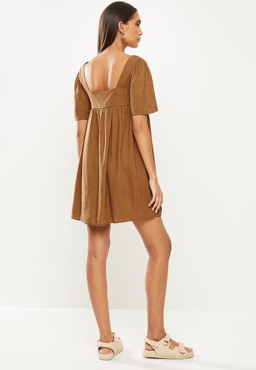 Glamorous - Square neck dress - rust 