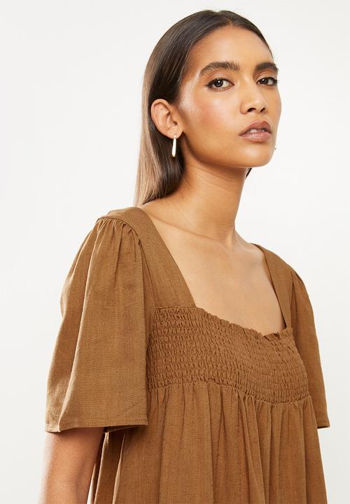 Glamorous - Square neck dress - rust 