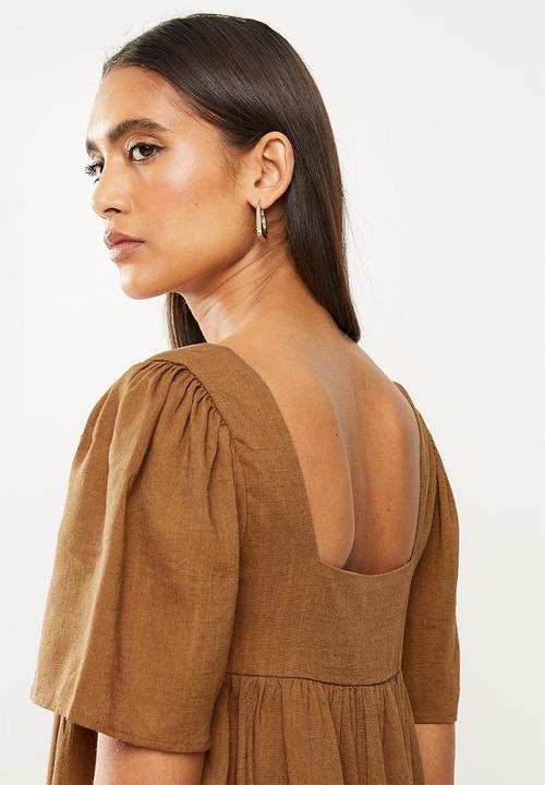 Glamorous - Square neck dress - rust 