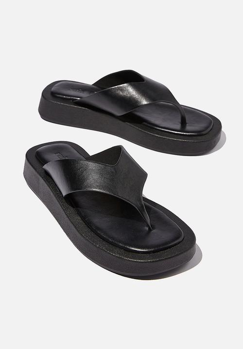 Cotton On - Sadie flip flop flatform - black