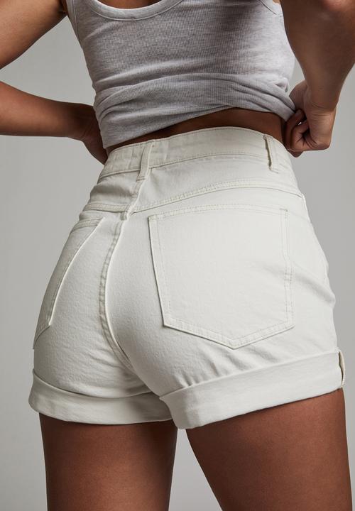 Cotton On - High rise classic stretch denim short - whitehaven
