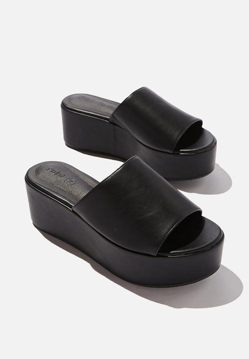 Cotton On - Mya single vamp flatform - black