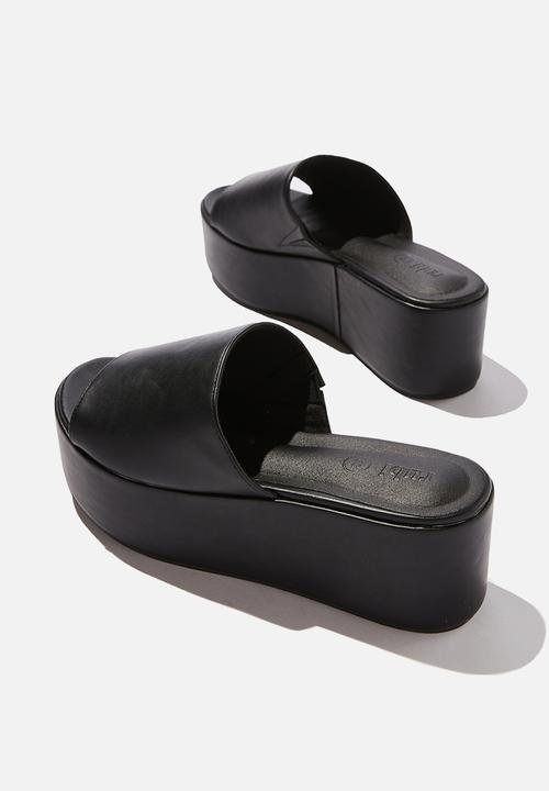 Cotton On - Mya single vamp flatform - black