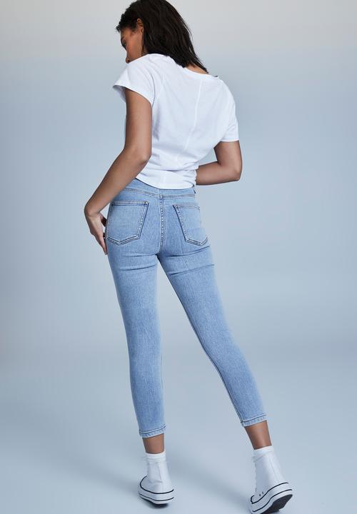Cotton On - High rise cropped super stretch - flynn blue pockets