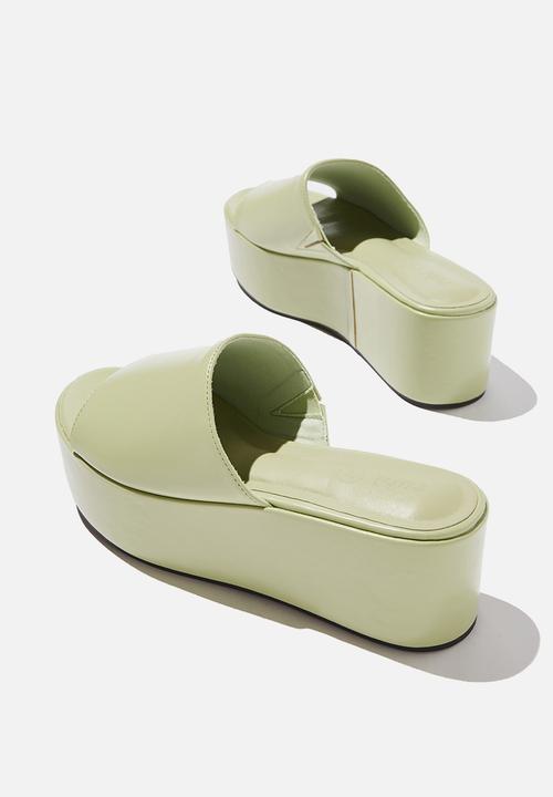 Cotton On - Mya single vamp flatform - green smooth pu