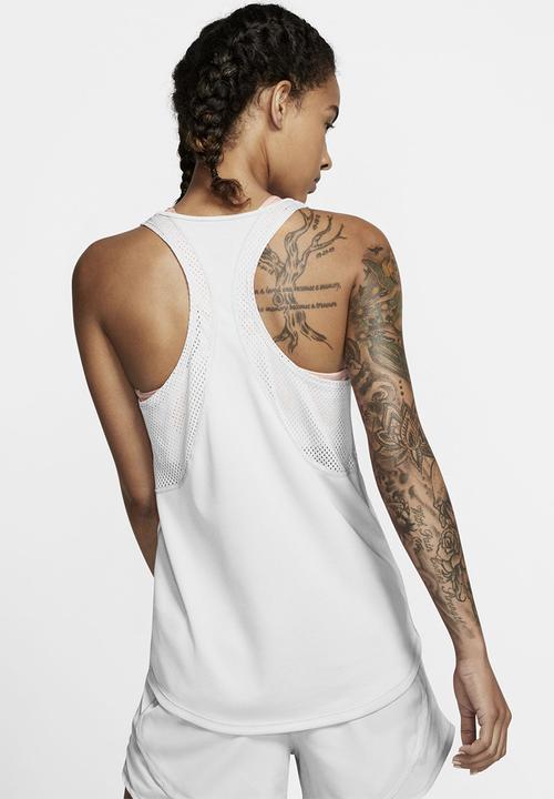 Nike - W nk run tank - white