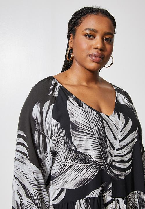 Superbalist - V-neck tiered dress - palms
