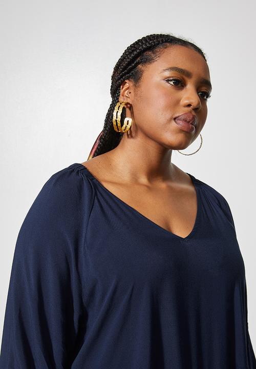 Superbalist - V-neck tiered dress - navy