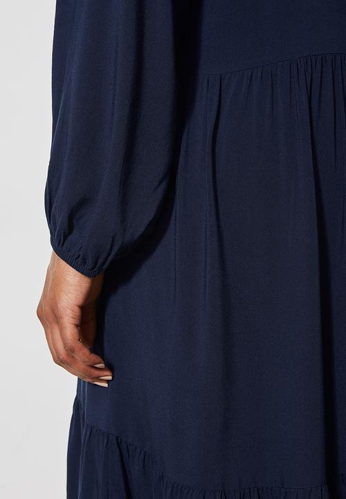 Superbalist - V-neck tiered dress - navy