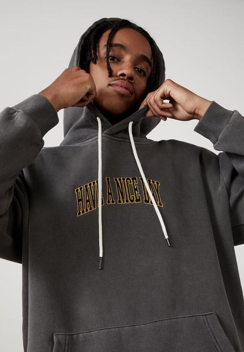 Factorie - Smiley oversized hoodie - black