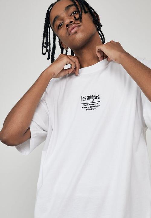 Factorie - Oversized graphic T-shirt - white black