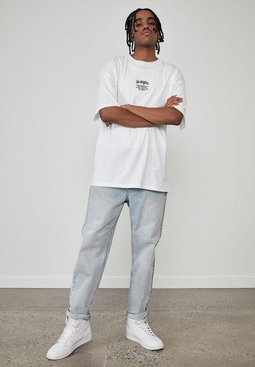 Factorie - Oversized graphic T-shirt - white black