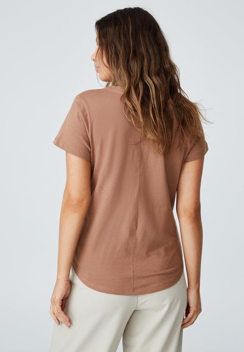 Cotton On - The one crew tee - cocoa bean