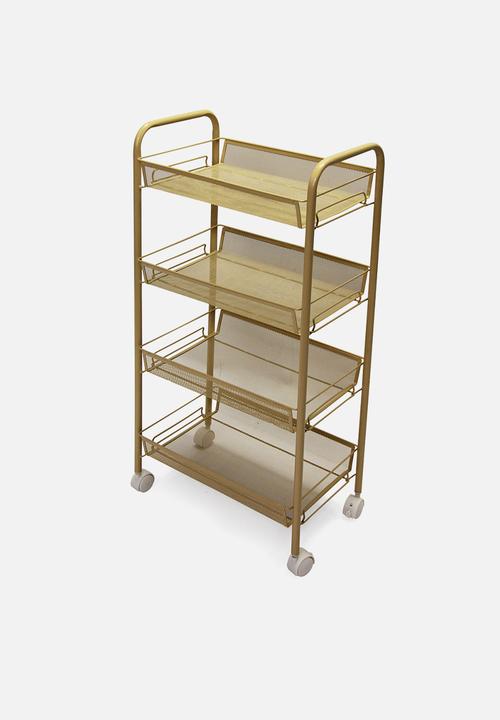 Fine Living - Limber 4 layer trolley - gold