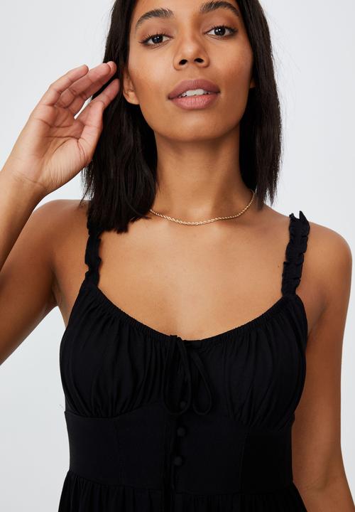 Cotton On - Woven chelsea button up playsuit - black