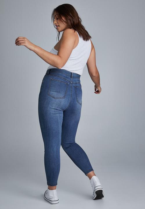 Cotton On - Curve adriana high skinny jean - highway blue