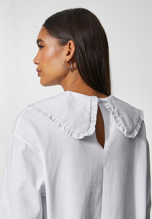 Superbalist - Peterpan collar tee - white