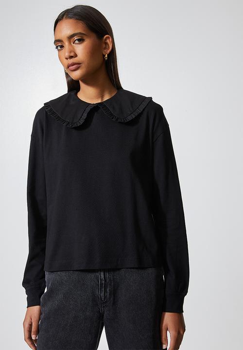 Superbalist - Peterpan collar tee - black
