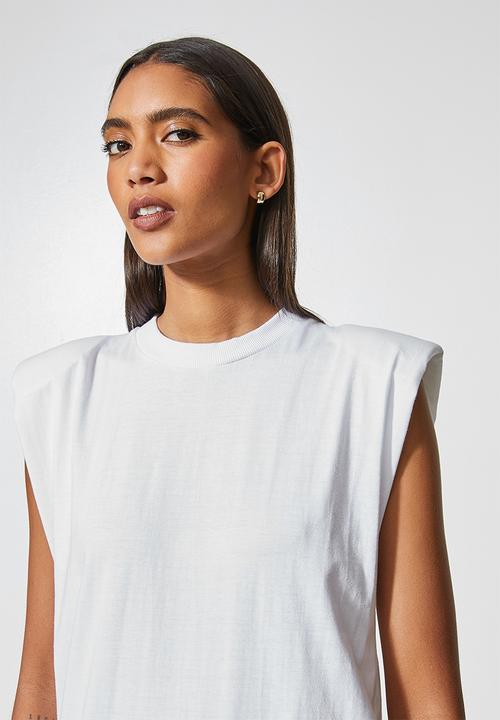 Superbalist - Shoulder pad colomn dress - white