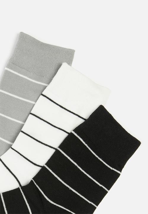 basicthread - 3-Pack check crew socks - multi