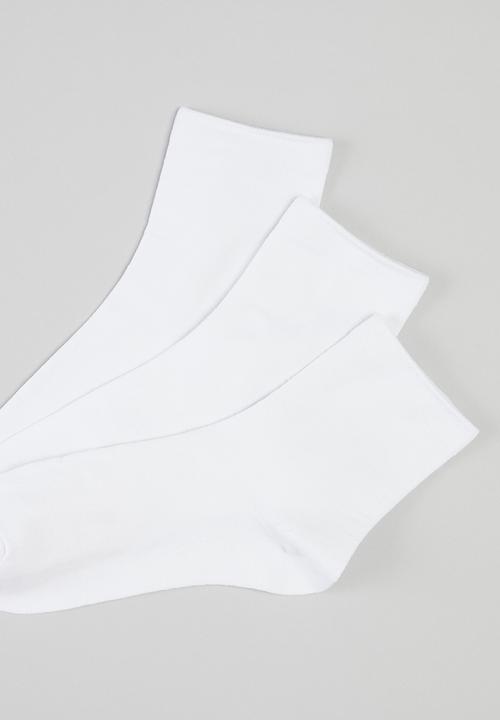 basicthread - 3-Pack crew plain socks - white