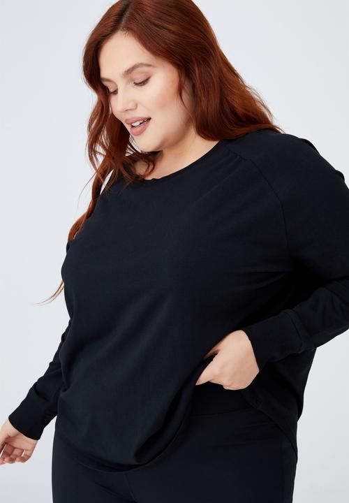 Cotton On - Curve active long sleeve top - black