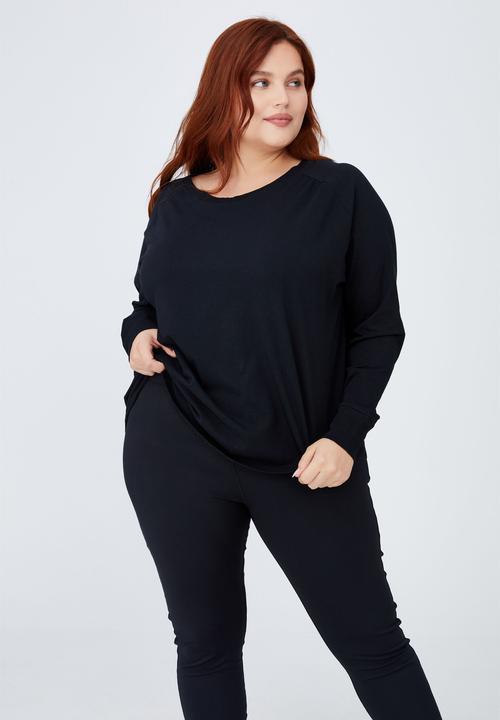 Cotton On - Curve active long sleeve top - black