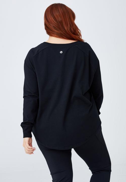 Cotton On - Curve active long sleeve top - black