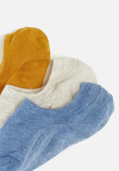 basicthread - 3-Pack plain no show socks - multi