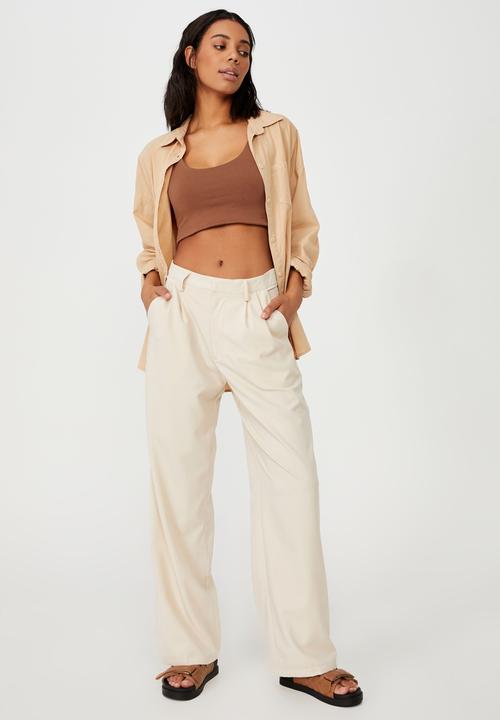Cotton On - Ash crop tank - leaf brown