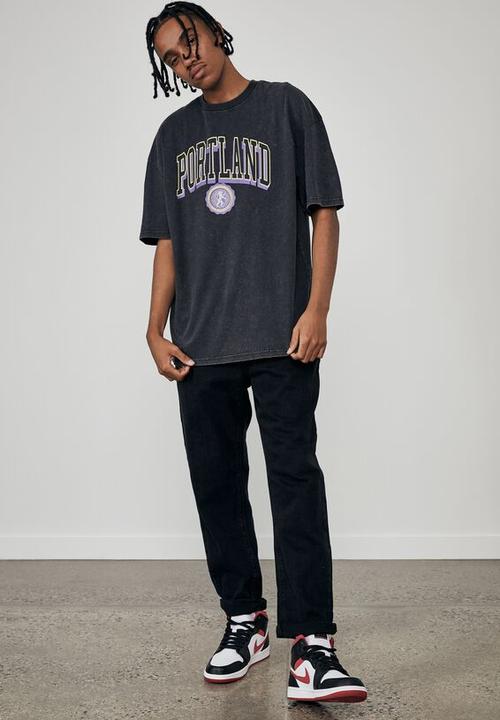 Factorie - Oversized graphic T-shirt - black