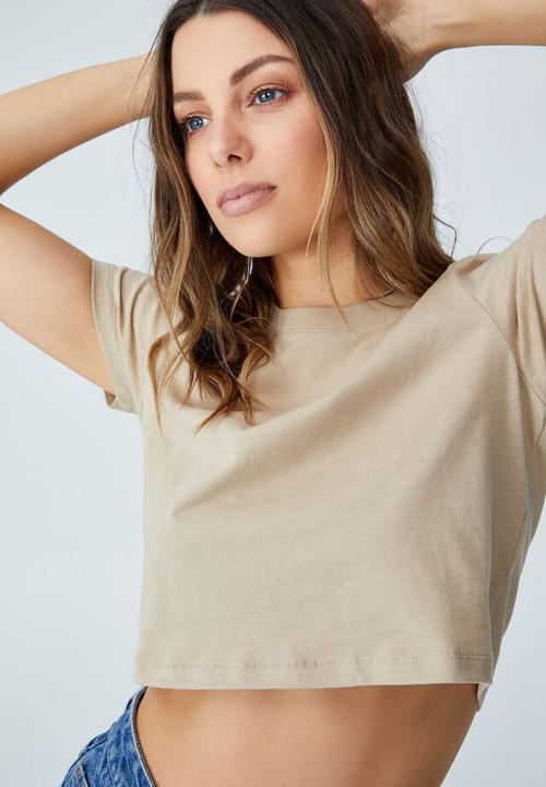 Cotton On - The baby tee - linen taupe