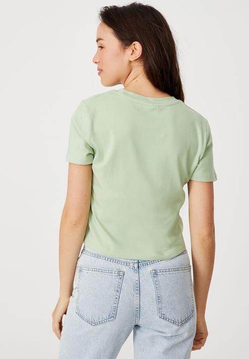 Cotton On - Smiley flower tee-  cool mint