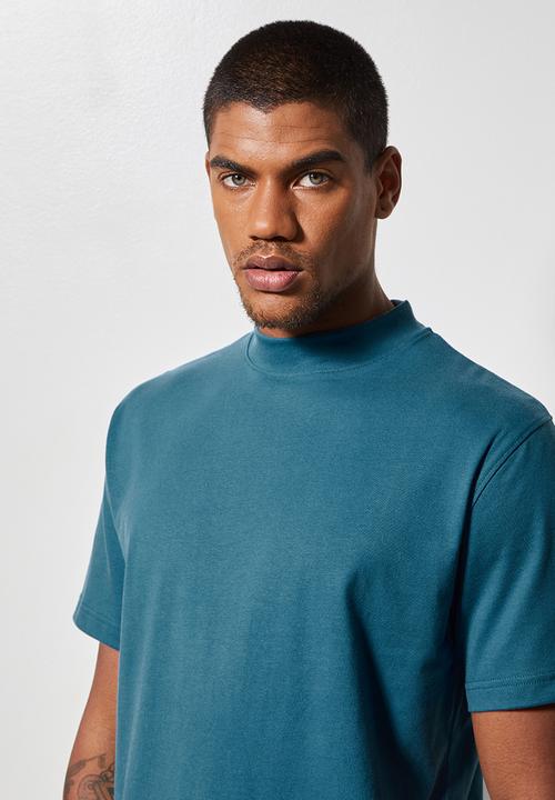 Superbalist - Aaron organic high neck tee - blue