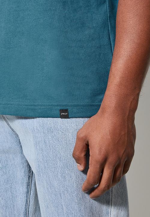 Superbalist - Aaron organic high neck tee - blue