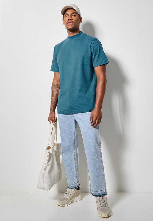 Superbalist - Aaron organic high neck tee - blue