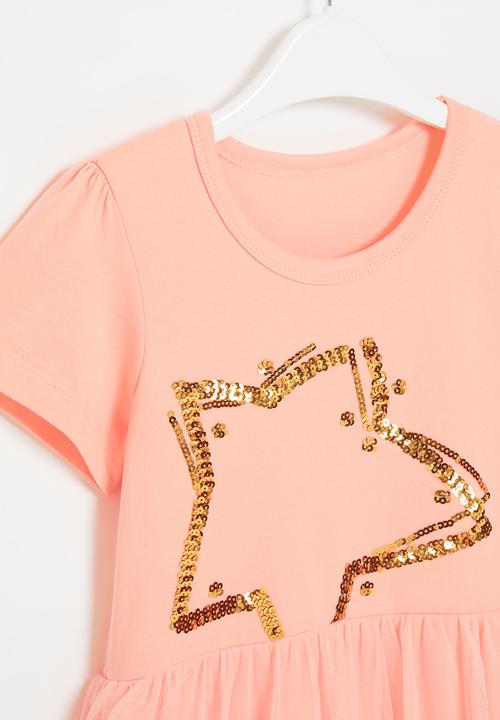 Pop Candy - Girls star mesh dress - pink
