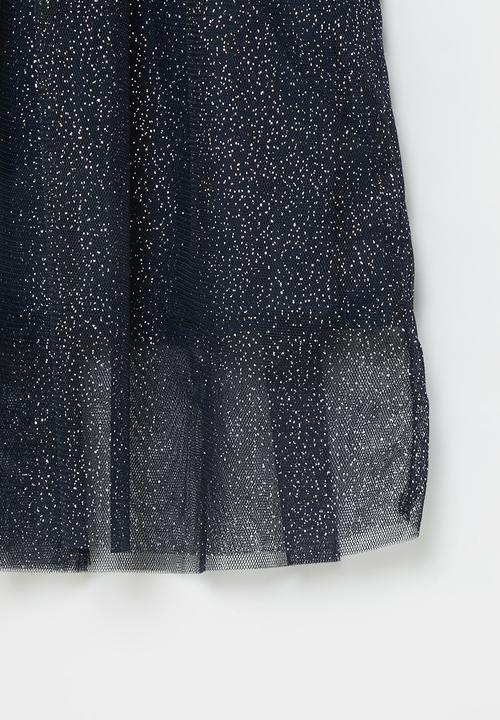 Pop Candy - Girls star mesh dress - navy