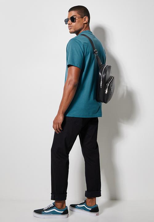 Superbalist - 2 Pack Aaron organic high neck tee - white & mid blue 