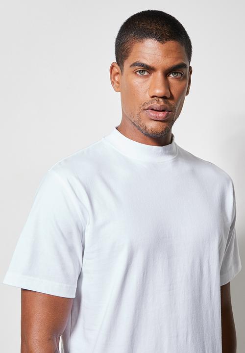 Superbalist - 2 Pack Aaron organic high neck tee - white & mid blue 