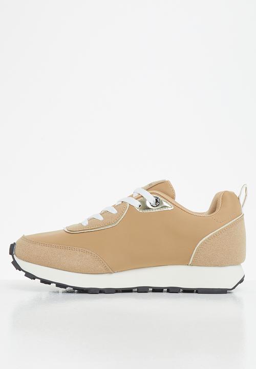 Aca Joe - Chunky logo sneaker - khaki & gold