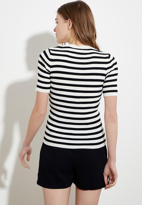 Trendyol - Striped knitwear sweater - ecru